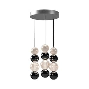 Onyx 3 Head 1 Light 28-Watt Polished Nickel Integrated LED Pendant Light