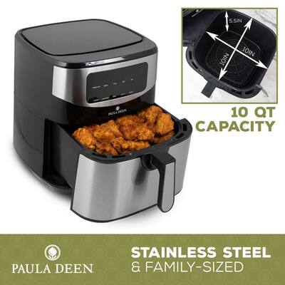 10 qt. Silver Stainless Steel Air Fryer with Digital LED Display