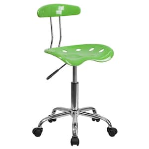 Vibrant Spicy Lime and Chrome Task Chair with Tractor Seat