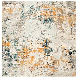 Madison Gray/Beige 11 ft. x 11 ft. Geometric Abstract Square Area Rug