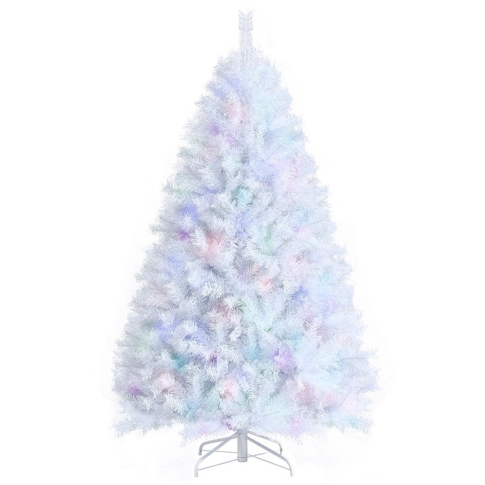 Hivago Iridescent Tinsel Artificial 7 High Christmas Tree with 1156 Branch Tips in White | Mathis Home