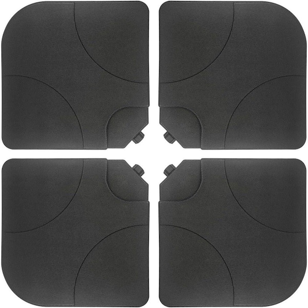 260 lbs. 4-Piece Plastic Patio Umbrella Base Stand Weight for Patio Outdoor 39.4 in. Cantilever Offset Umbrella Black
