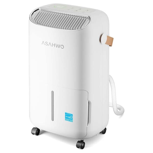 45 pt. 4500 sq. ft. Dehumidifier in White with Bucket, Drain Hose and Timer for Basement, Garage and Damp Rooms