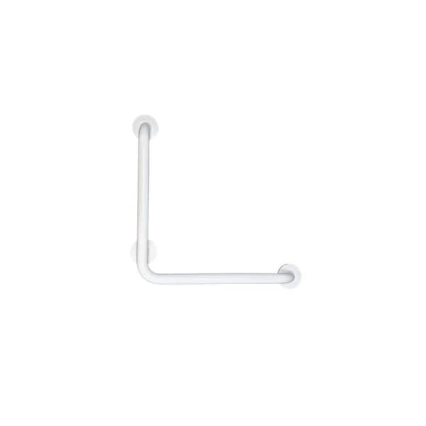 CSI Bathware 12 in./12 in. Right Hand Vertical Angle Grab Bar in Powder White