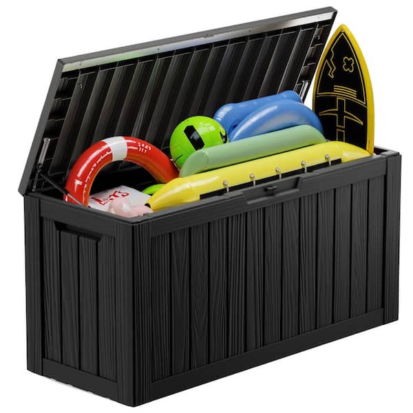 EasyUp 80 Gal. Black Resin Outdoor Storage Deck Box