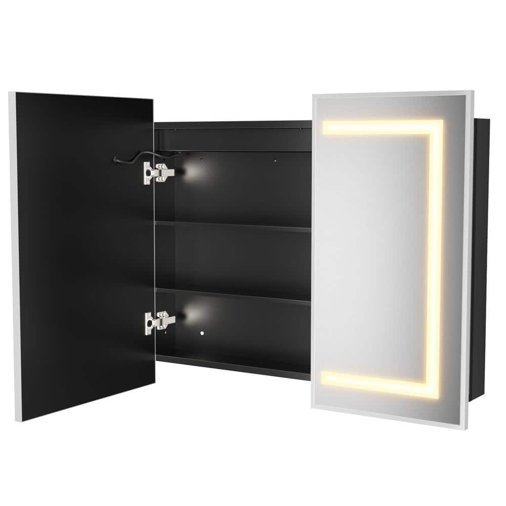 40 in. x 32 in. Black Bathroom Medicine Cabinett with Mirror, Recessed or Surface Lighted Medicine Cabinet price history on PriceWatchPro
