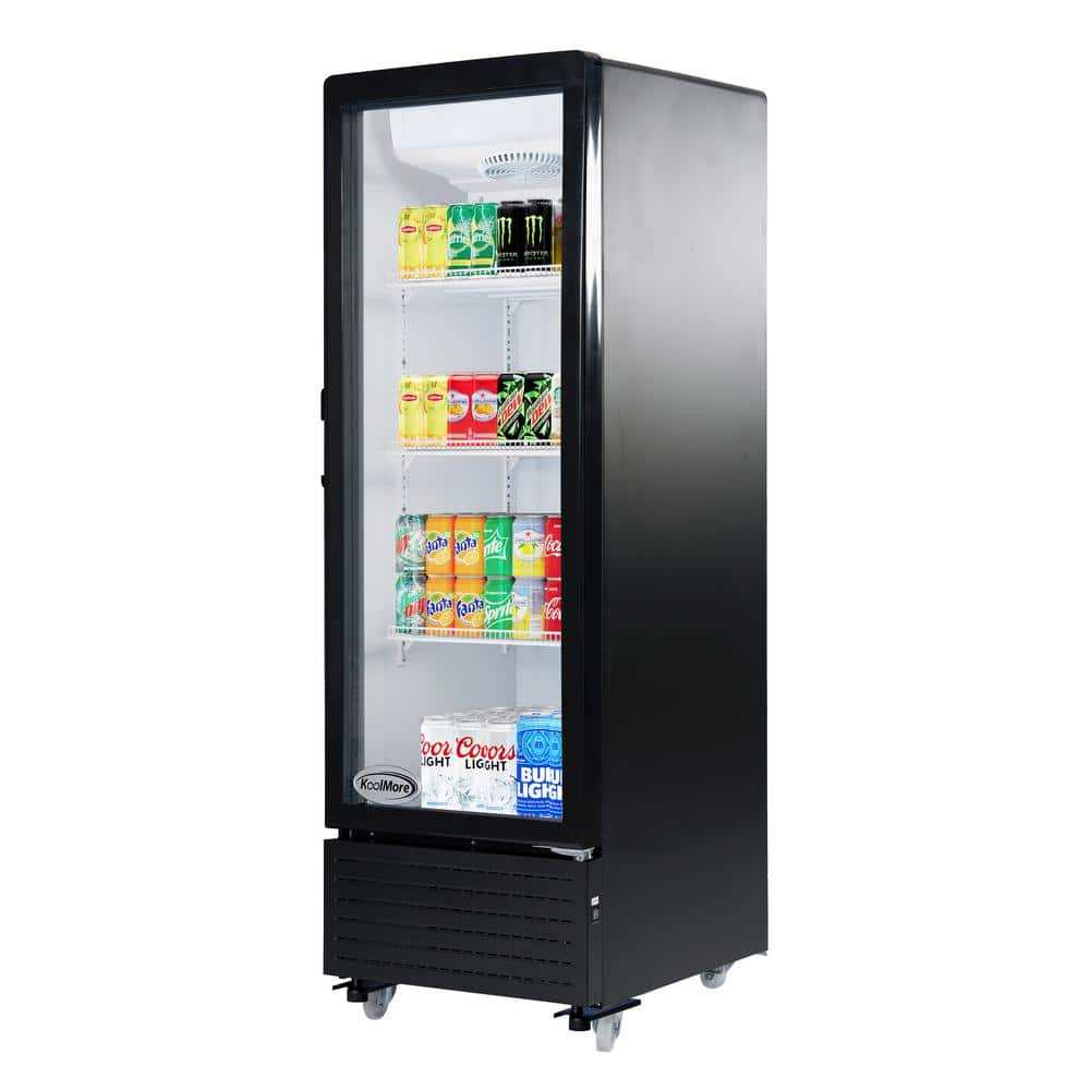 21-Inch Black Glass Door Commercial Display Refrigerator