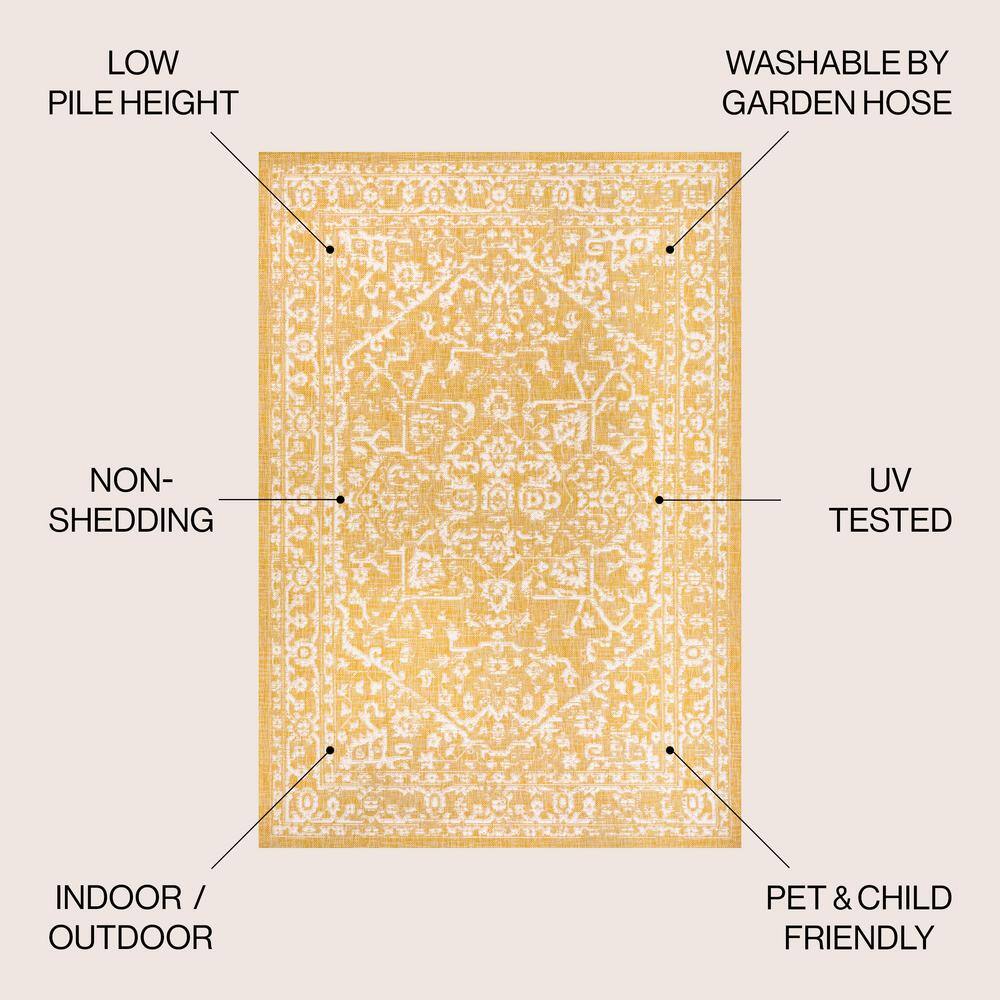 Malta Bohemian Medallion Gray 5x8 Indoor/Outdoor Area Rug