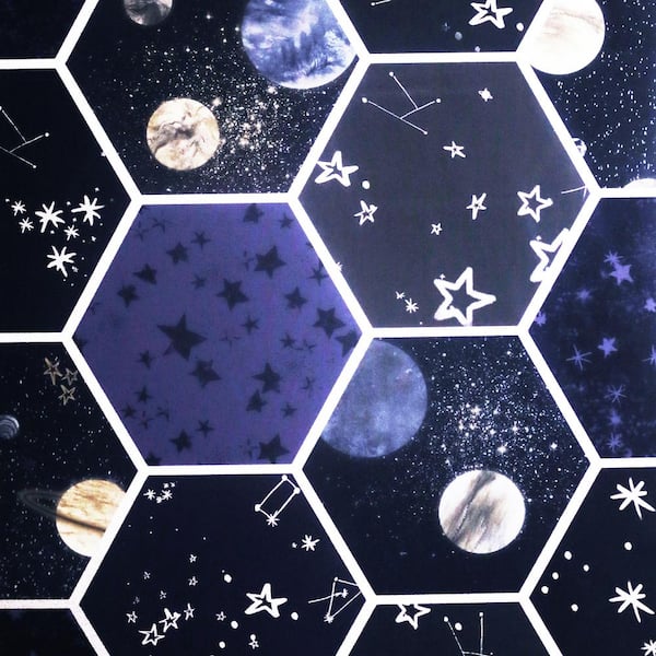 Arthouse Space Hex Glow in Dark Navy Wallpaper 669501 - The Home Depot