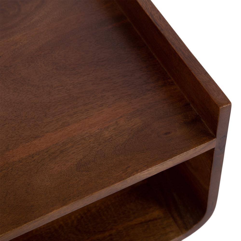 Walnut Brown Solid Mango Wood Mid-Century Side Table