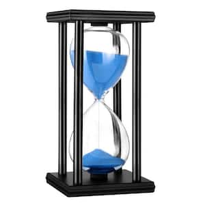 Blue Sand Hourglass 30-Minutes Timer with Wooden Stand for Creative Gifts Room and Office Decor