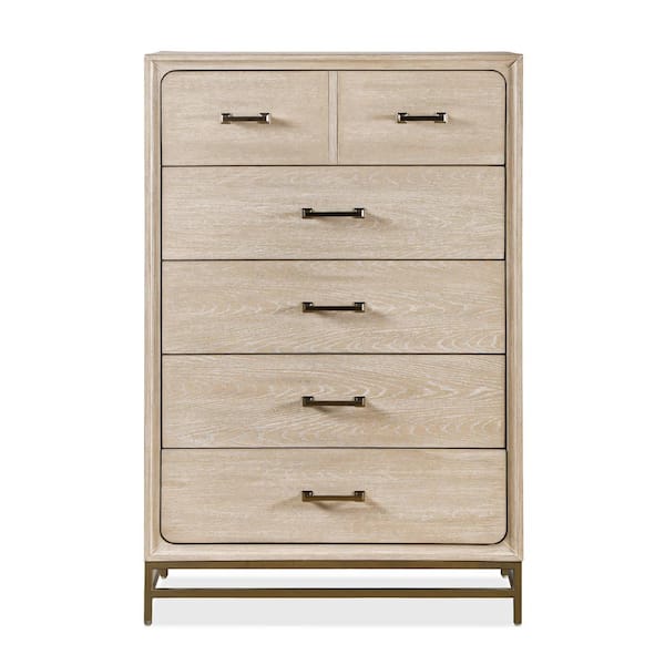 Lena Oak 5 Drawer 36.3 in. Chest of Drawers with Cedar Bottom Drawer