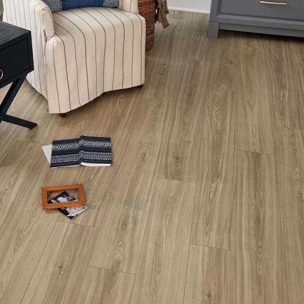 Home Decorators Collection Holloway Hickory Blonde 12 mm T x 7.5 in. W Waterproof Laminate Wood Flooring (21.1 sqft/case)
