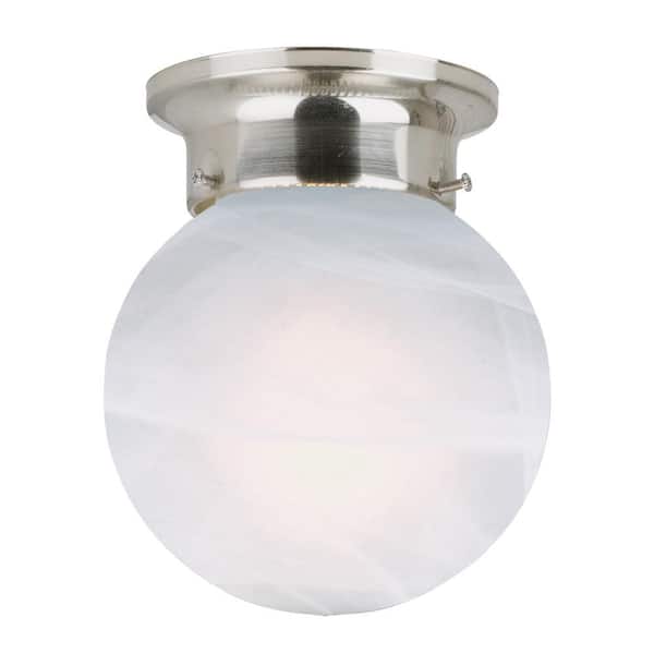 Design House Millbridge 1-Light Satin Nickel Round Ceiling Semi Flush Mount Light