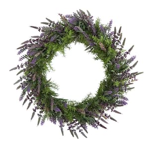 24 in. Lavender Artificial Wreath