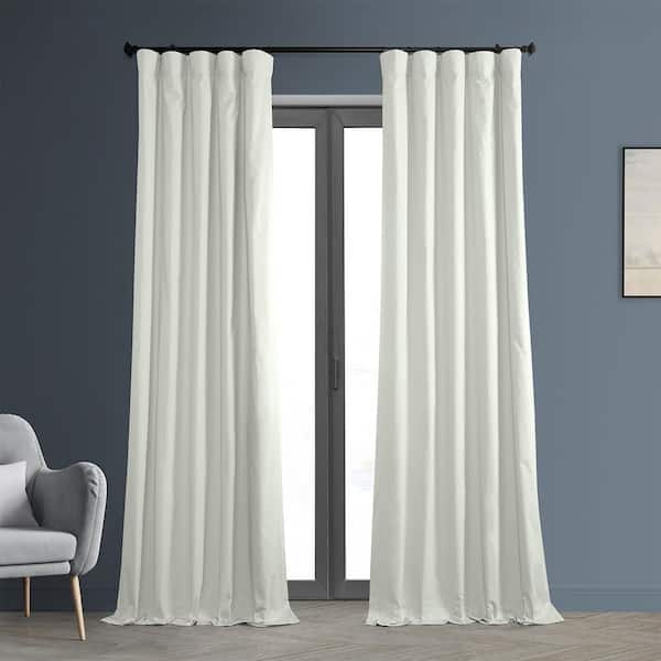 Exclusive Fabrics & Furnishings Warm Off-White Rod Pocket Blackout Curtain - 50 in. W x 120 in. L (1 Panel)
