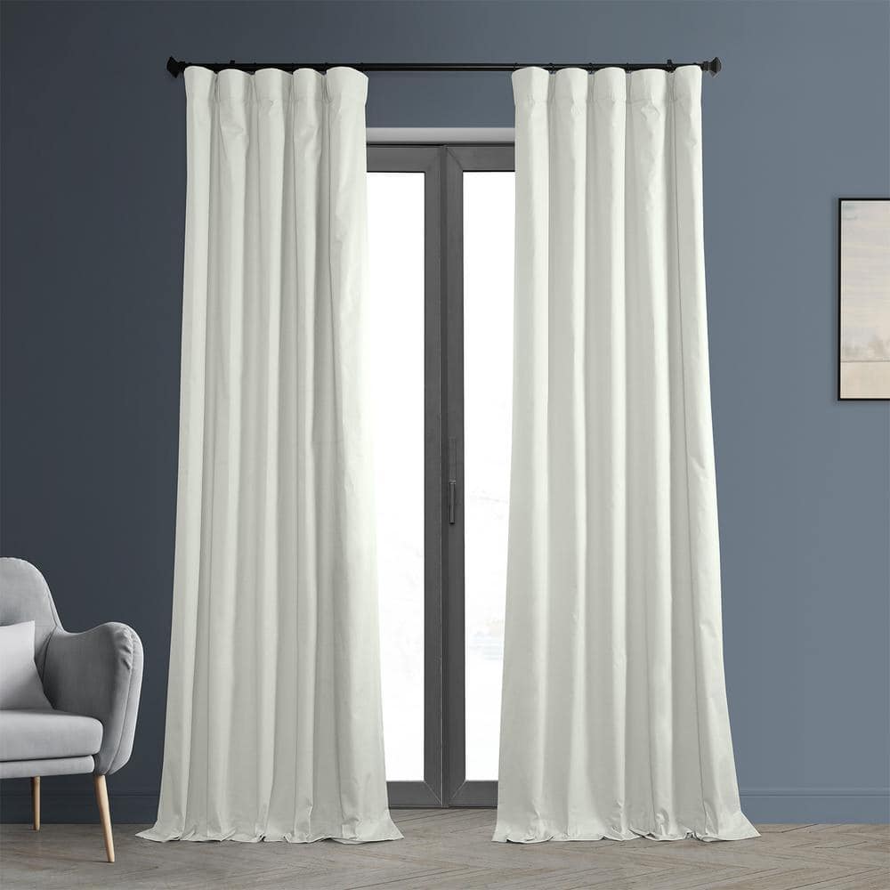 Warm Off-White Cotton Blackout Curtain Panel, 50" x 84"