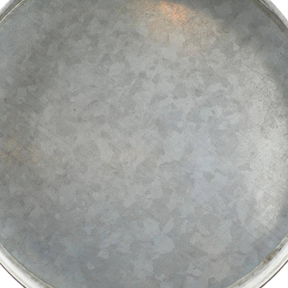 Set of 3 Gray Metal Farmhouse Decorative Trays