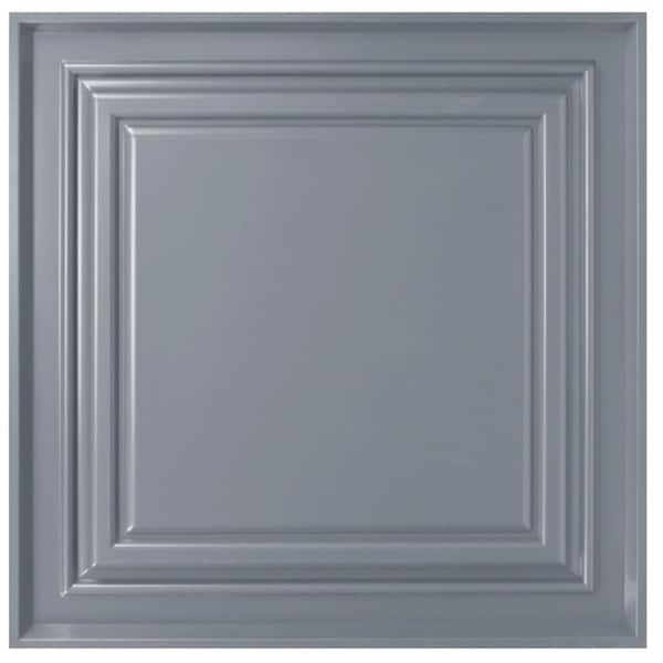 Art3dwallpanels Grey 2 ft. x 2 ft. Decorative Glue up/Drop In Ceiling Tile Suspended Grid Panel (48 sq. ft./case)
