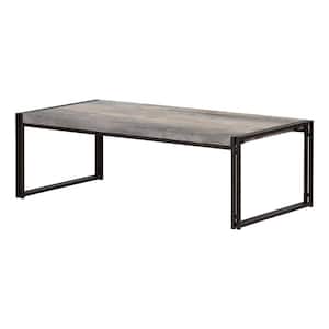 Gimetri 47.25 in. Soft Gray Rectangle MDF Coffee Table with Double Metal Legs