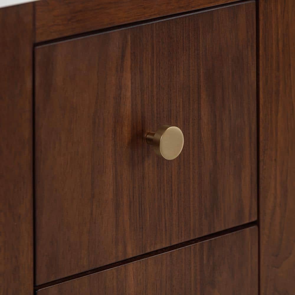 Zoe 48'' Walnut Single Bathroom Vanity Base with Gold Hardware