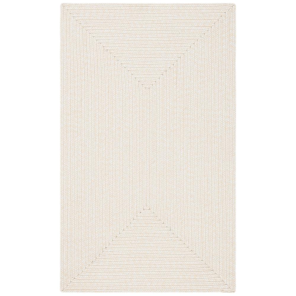Braided Ivory/Beige Doormat 3 ft. x 5 ft. Solid Color Gradient Area Rug price history on PriceWatchPro