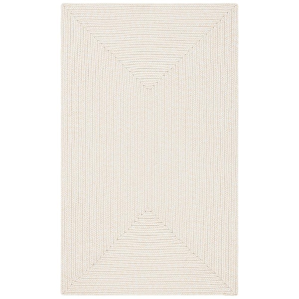 SAFAVIEH Braided Ivory/Beige Doormat 3 ft. x 5 ft. Solid Color Gradient Area Rug