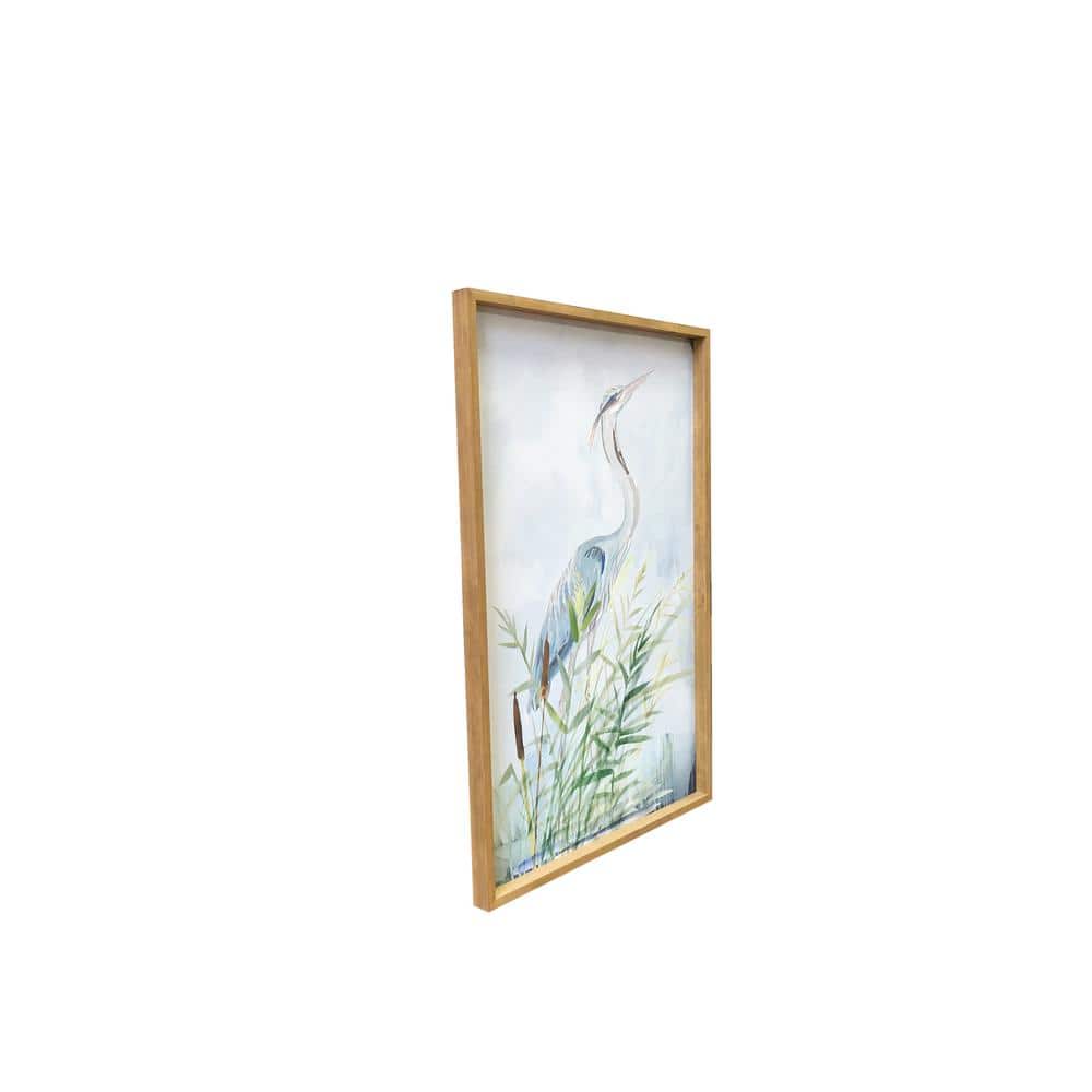 24" x 36" Blue Heron Canvas Print with Pine Frame