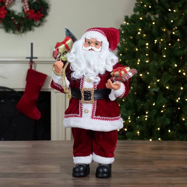 Northlight 2 ft. Standing Curly Beard Santa Christmas Figure with