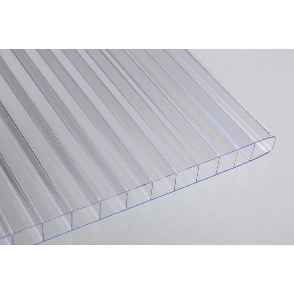 72 in. L x 27.5 in. W x 8 mm Thickness Corrugated Polycarbonate Plastic Clear Twin Wall Roofing Panel (Set of 2-Piece) price history on PriceWatchPro