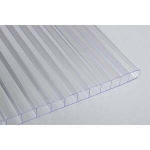 48 in. L x 28 in. W x 0.31 in.Thickness Corrugated Polycarbonate Plastic Clear Twin Wall Roofing Panel (Set of 6-Piece)