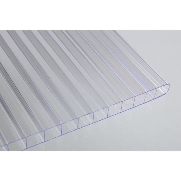 Ejoy 72 in. L x 27.5 in. W x 0.31 in. Corrugated Polycarbonate Plastic Clear Twin Wall Roofing Panel (Set of 20-Piece)