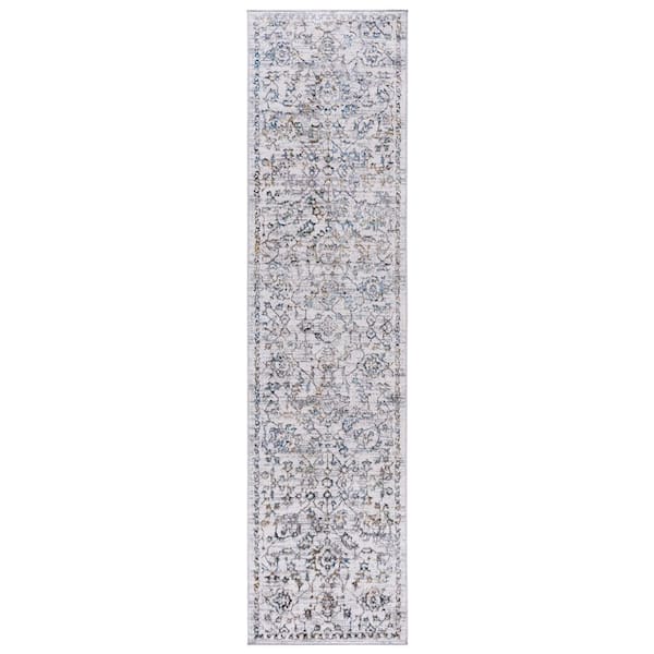 SAFAVIEH Bel Air 2 ft. x 9 ft. Beige/Gray Aztec Oriental Runner Rug ...