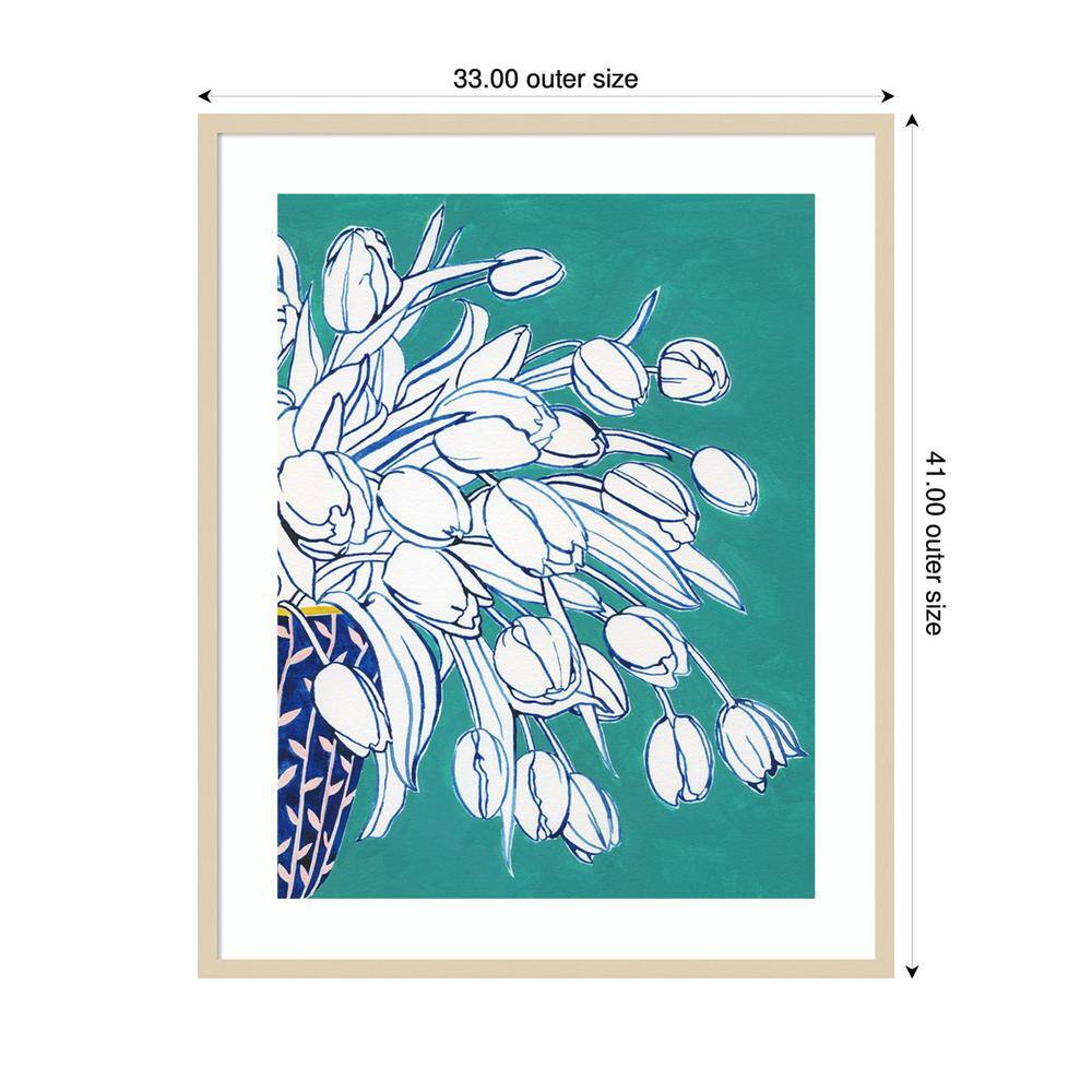 Sky Alive by Lera 33" Svelte Natural Wood Framed Abstract Wall Art