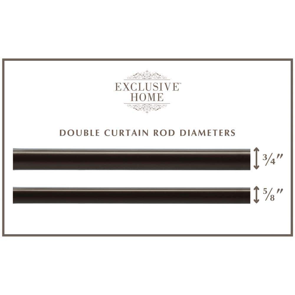 Matte Bronze Double Curtain Rod with Square Finials, 36"-72"