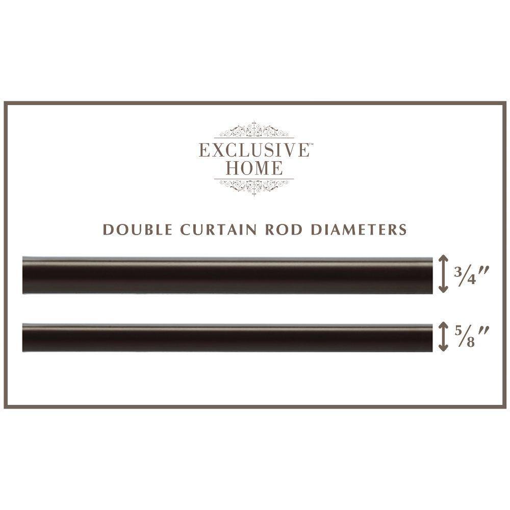 Matte Bronze Double Curtain Rod with Square Finials, 66"-120"