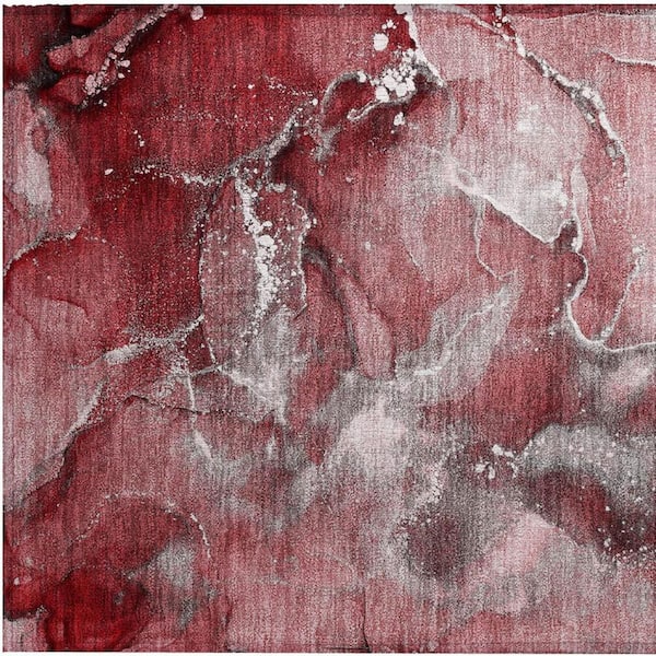 Merlot 2 ft. x 3 ft. Woven Abstract Polyester Rectangle Indoor/Outdoor Area Rug