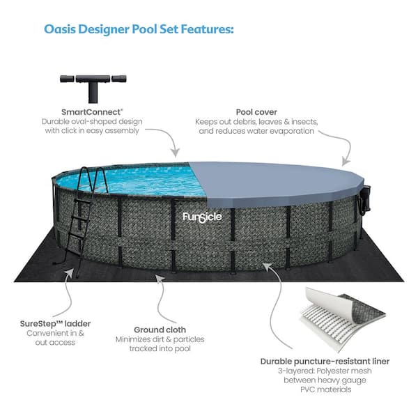 Funsicle 15 ft Round Above Ground Pool Cover, for Outdoor Use