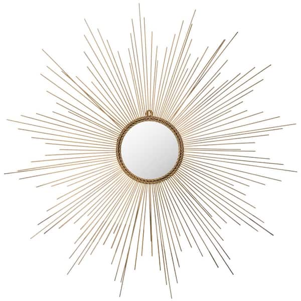 SAFAVIEH 41 in. x 41 in. Iron Marinda Framed gold Mirror