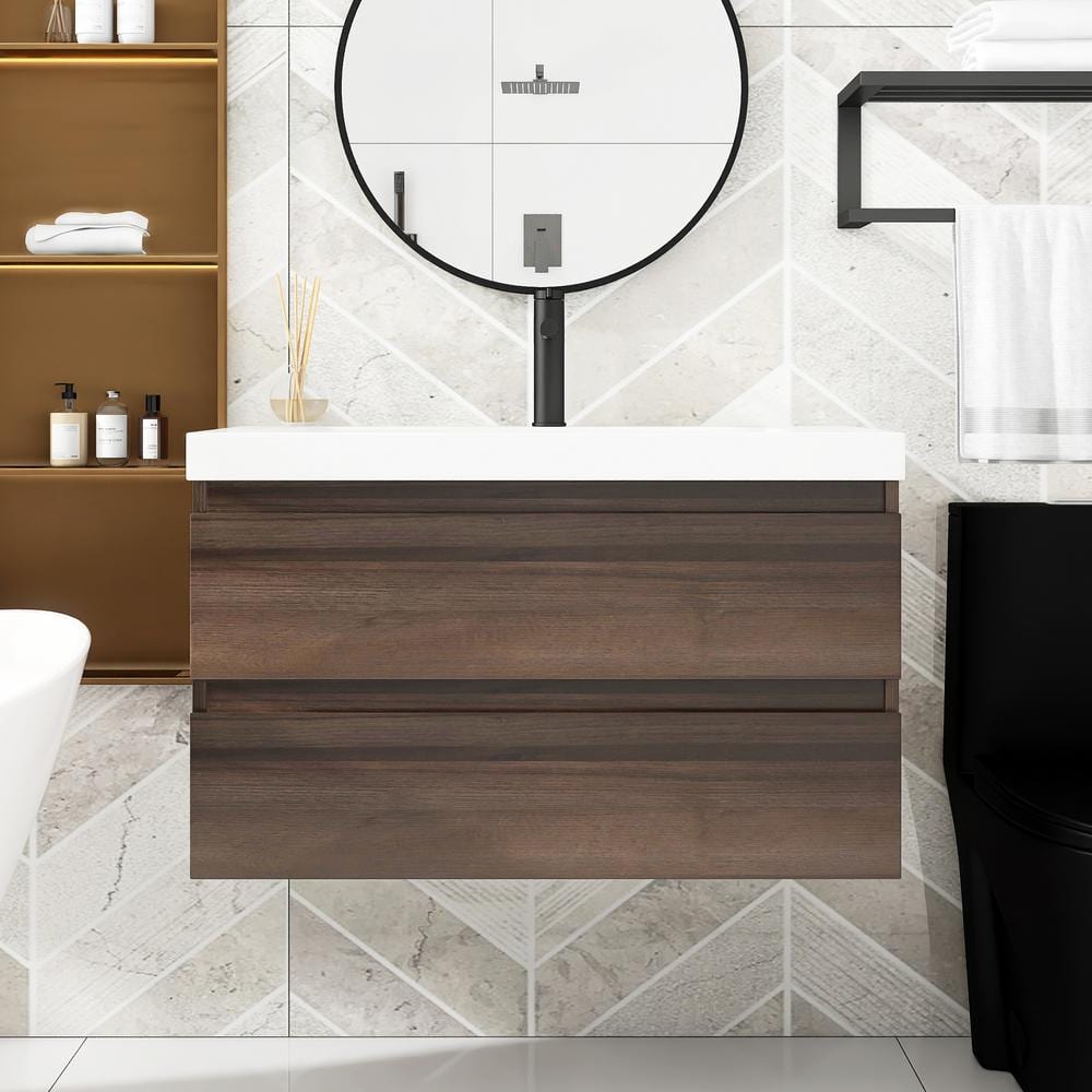 36 in. W x 19.5 in. D x 22.5 in.H Bathroom Vanity Side Cabinet inRose Wood 