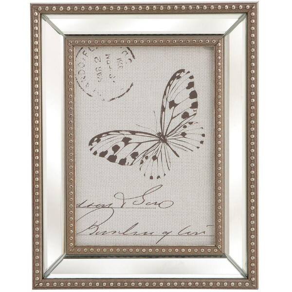 Home Decorators Collection 1-Opening 9.75 in. x 7.75 in. Champagne Beaded Mirrored Picture Frame