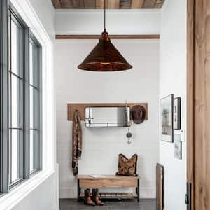 13.7 in. 1-Light Antique Copper Farmhouse Industrial Single Pendant Light with Cone Shade for Dining Room Kitchen Island