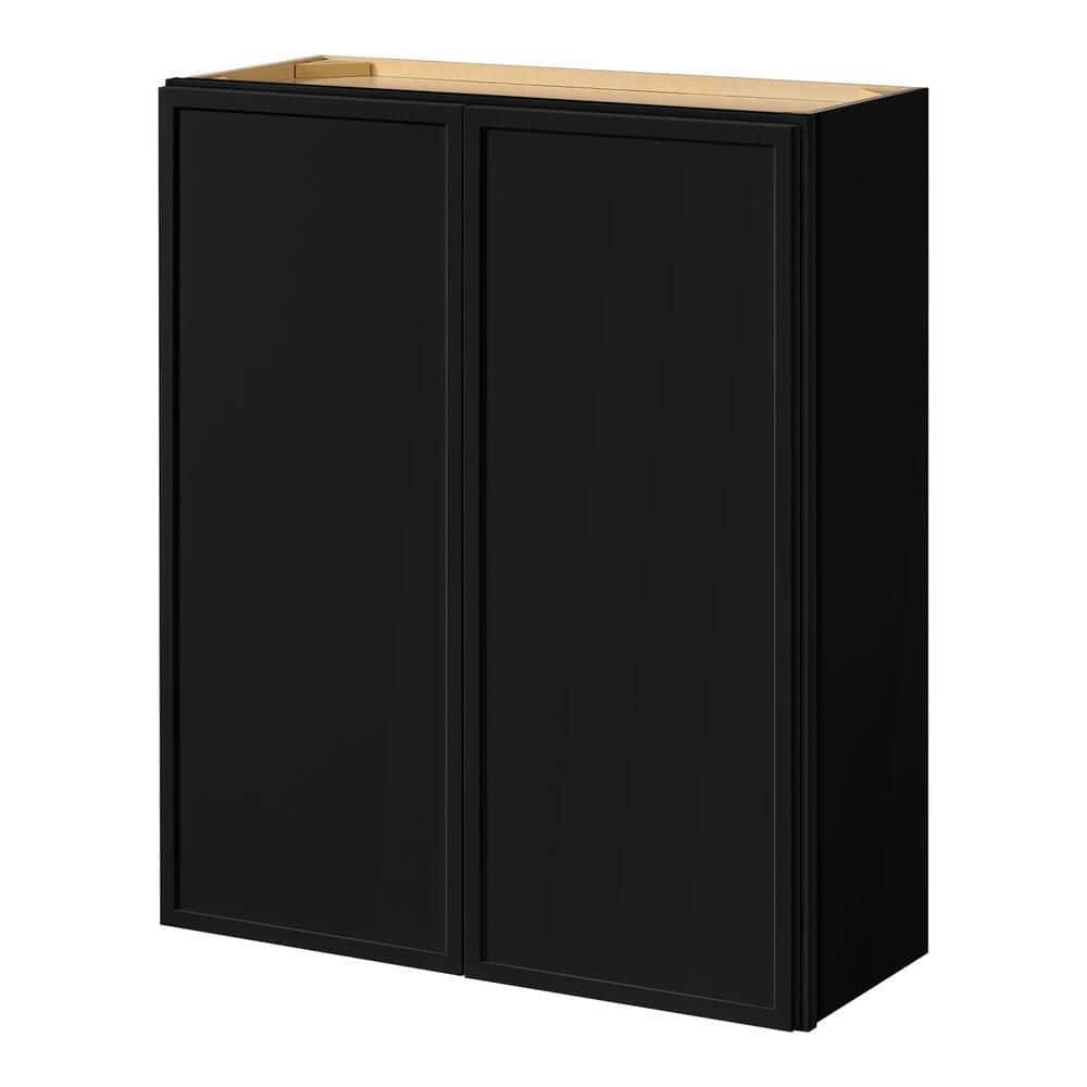 Leyton 30 in. W x 12 in. D x 36 in. H Ready to Assemble Plywood Slim Shaker Wall Kitchen Cabinet in Raven Black price history on PriceWatchPro