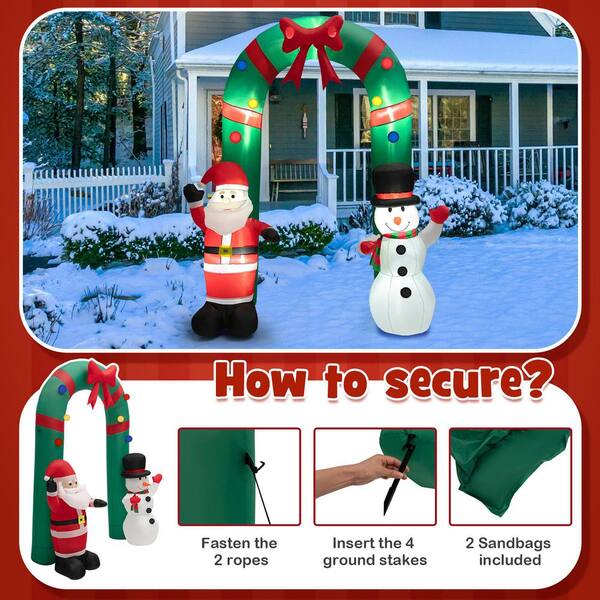 Gymax 8 ft. H x 6.7 ft. Tall Inflatable Archway Christmas