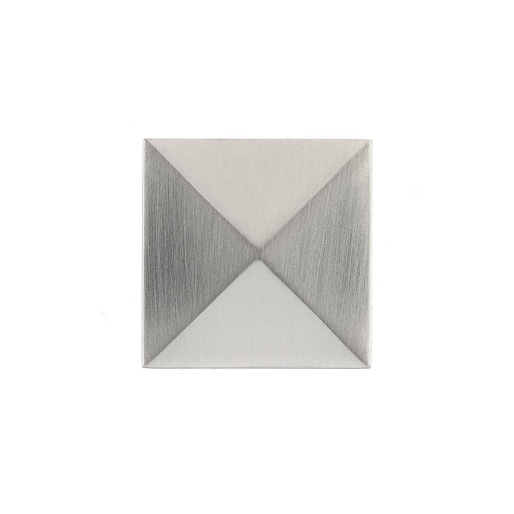 Brushed Nickel Modern Square Cabinet Knob with Mounting Hardware