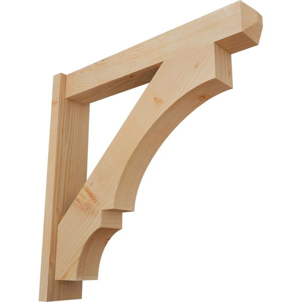 Ekena Millwork 6 in. x 30 in. x 30 in. Douglas Fir Balboa Craftsman Smooth Outlooker