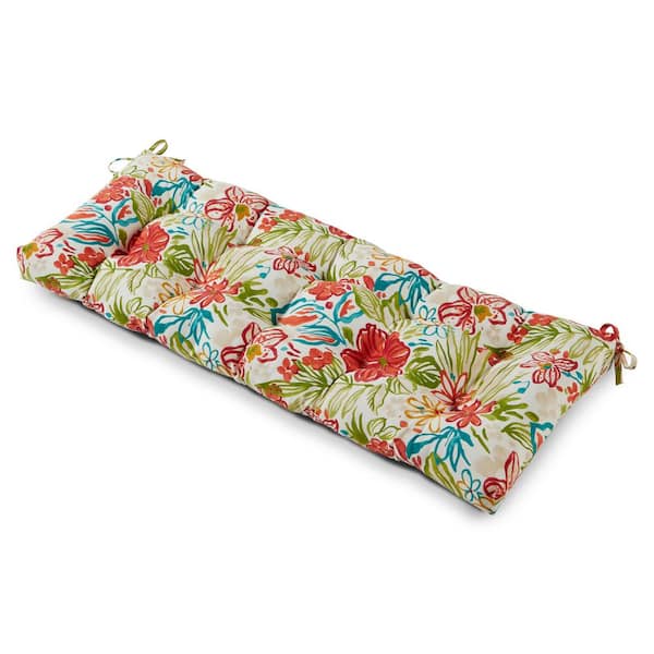 Greendale Home Fashions 51 in. x 18 in. Breeze Floral Rectangle Outdoor Bench Cushion