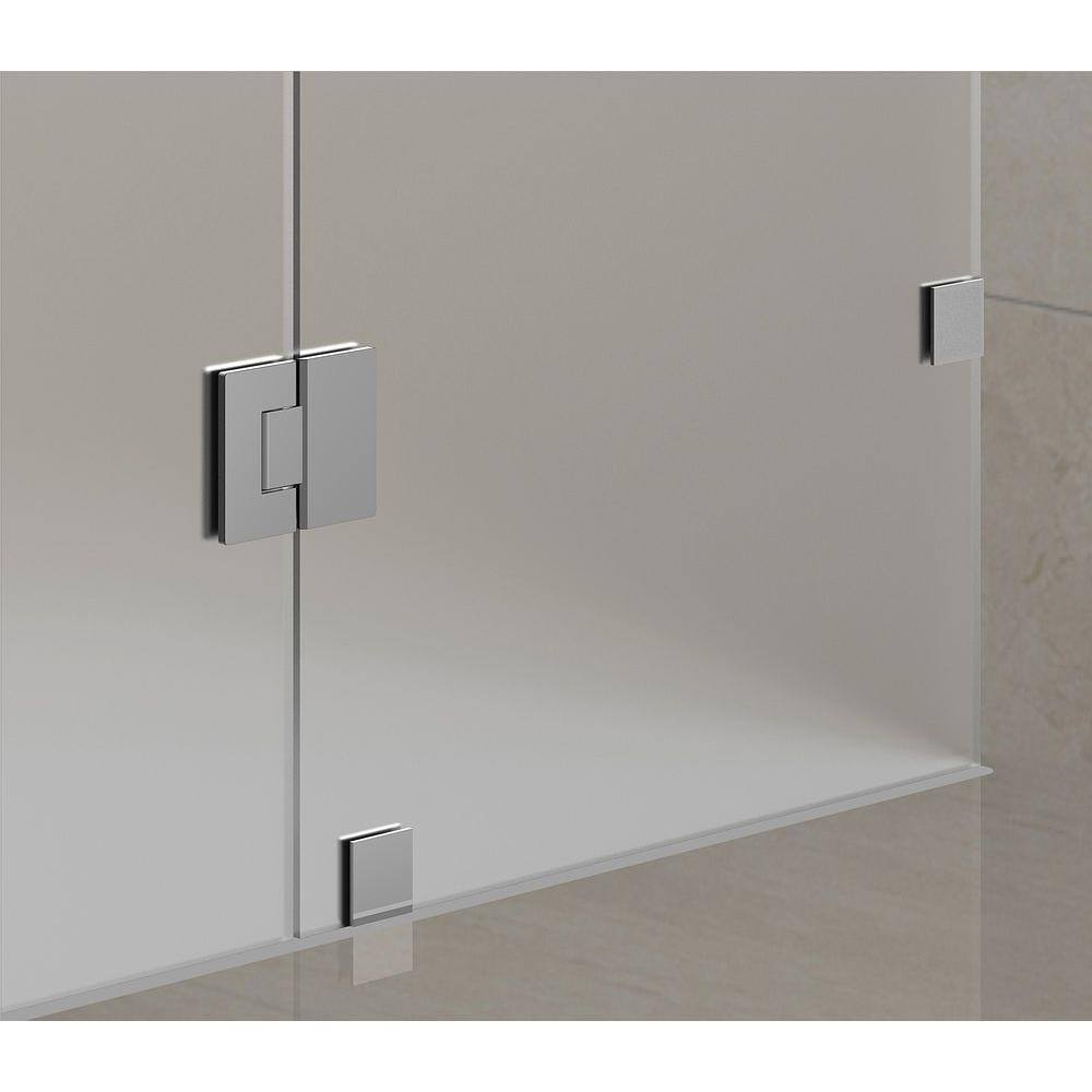 Avalux GS 48" x 72" Frameless Frosted Glass Hinged Shower Enclosure
