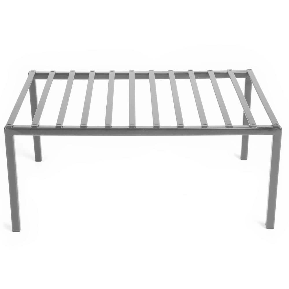 Smart Design Premium Charcoal Gray Storage Kitchen Shelf Medium