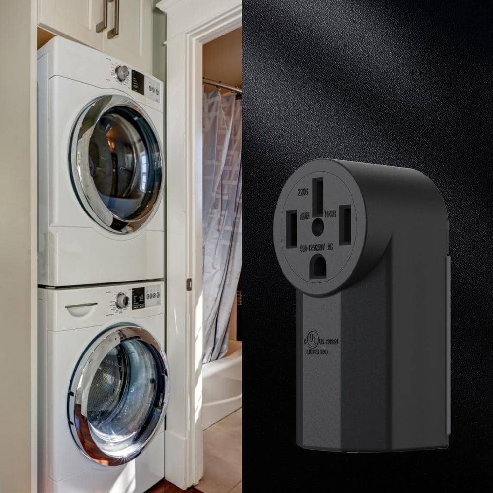 Black Tamper Resistant Single Outlet with Wall Plate